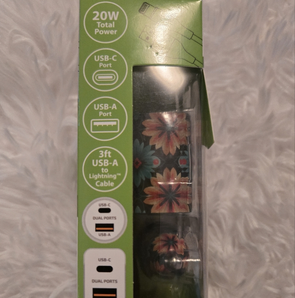 Gadget Gear.Iphone Charging System, Usb- / Usb-a 20 Wat 3ft Lightning Cable Hp🔥 - Picture 2 of 3